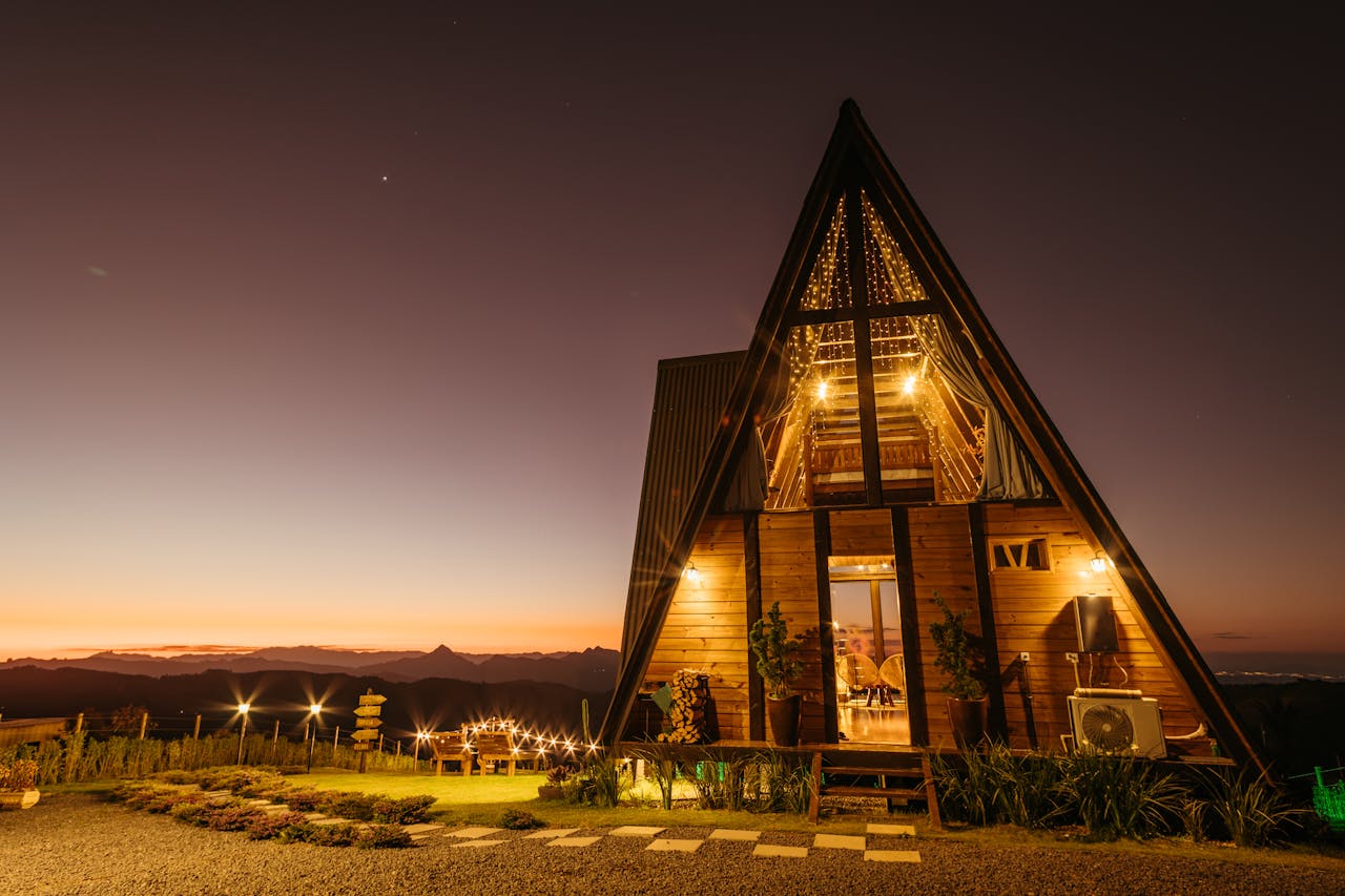 Illuminated Rental House in Mountains